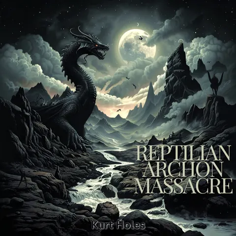 Cover art for Reptilian Archon Massacre by Kurt Holes.