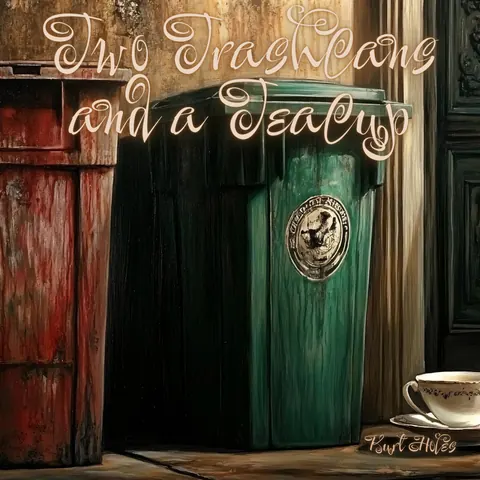 Cover art for Two Trashcans and a Teacup by Kurt Holes.